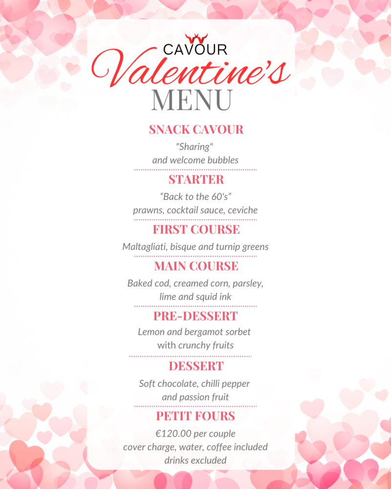 Valentine's Day Menu at Bistrot Cavour