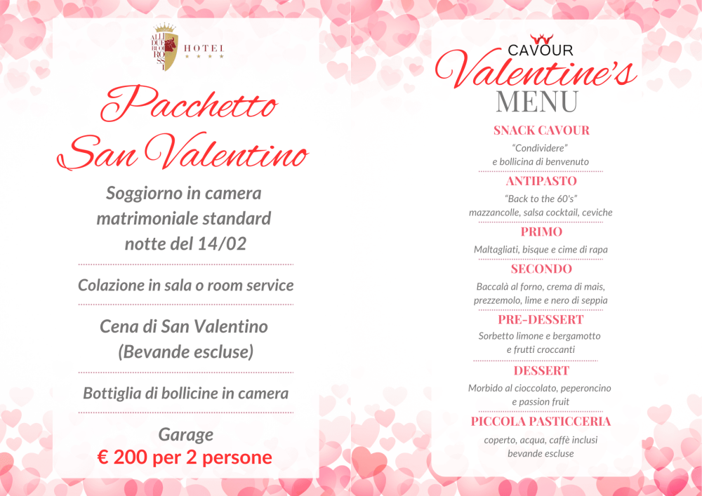 Un San Valentino da Sogno all'Hotel Alli Due Buoi Rossi